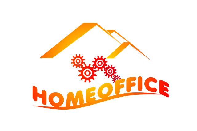 text HomeOffice in orange and red